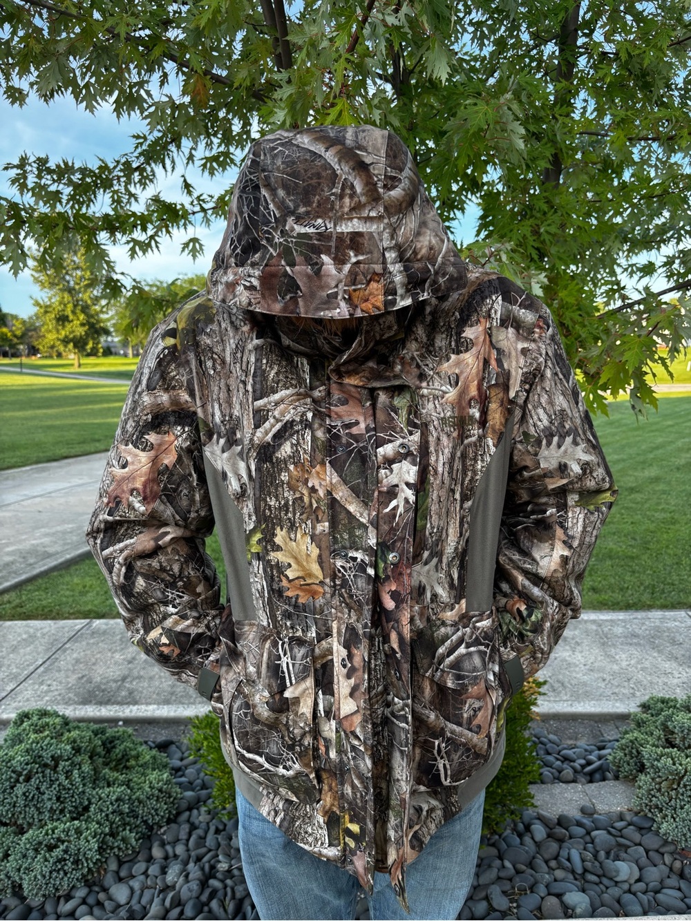 Camo Hooded Double Coat - Realtree Style Brown/Green